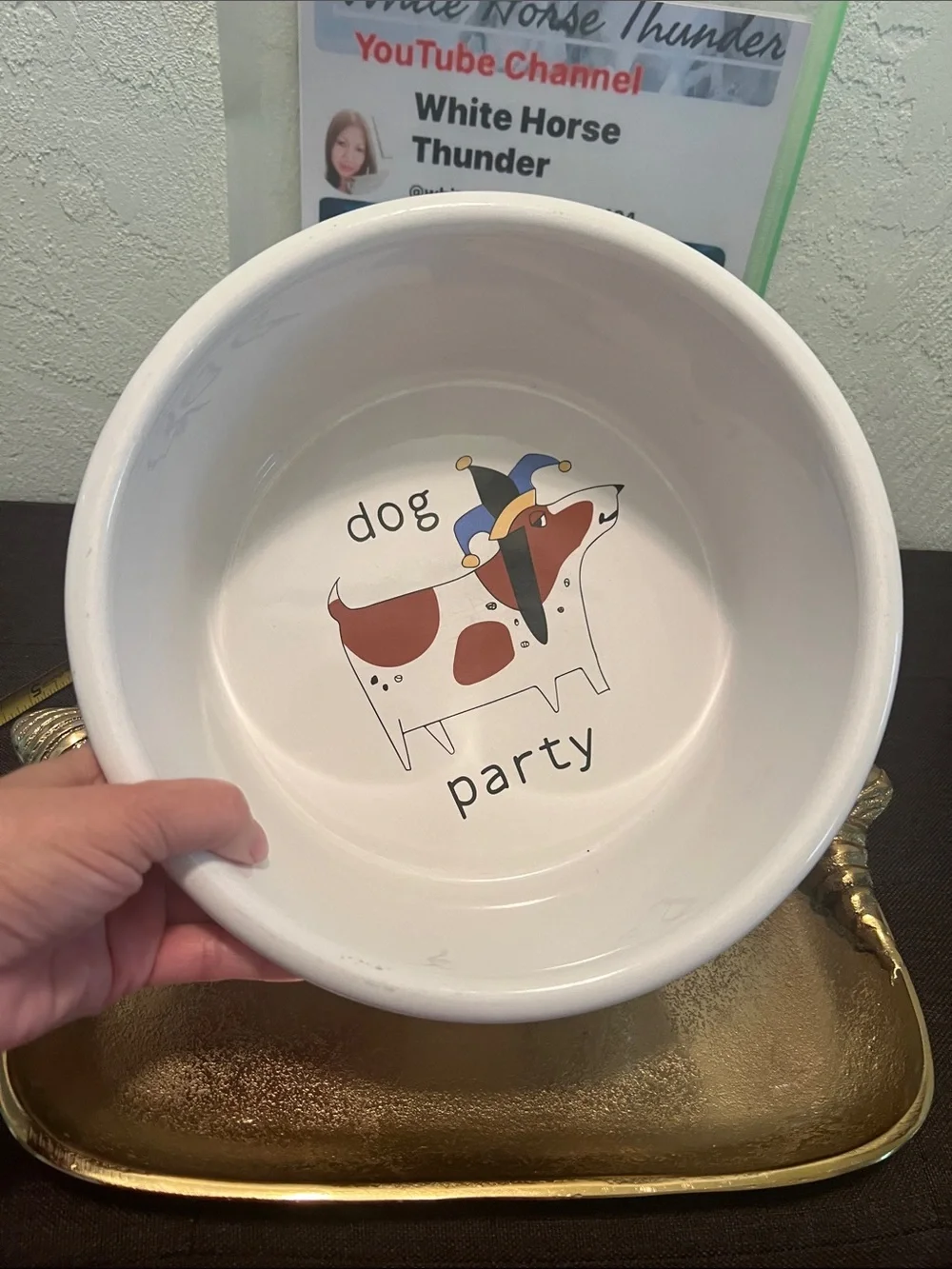#2056* Ceramic Dog Bowl with 'Dog Party'DesignSignature Housewares Incorporated